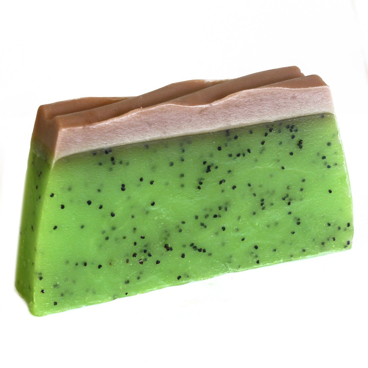 Handgemachte Kiwi-Seifenstange mit Mohnsamen-Peeling – Exotische Frische