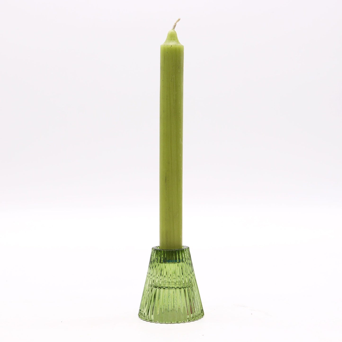Set mit 2 reversiblen Kerzenhaltern in Gartenjade - Pressglas