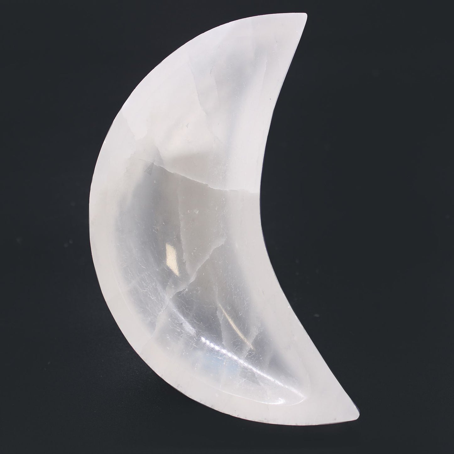 Selenitschale 'Mondlicht' - Handgeschliffene Naturschale, 15 cm