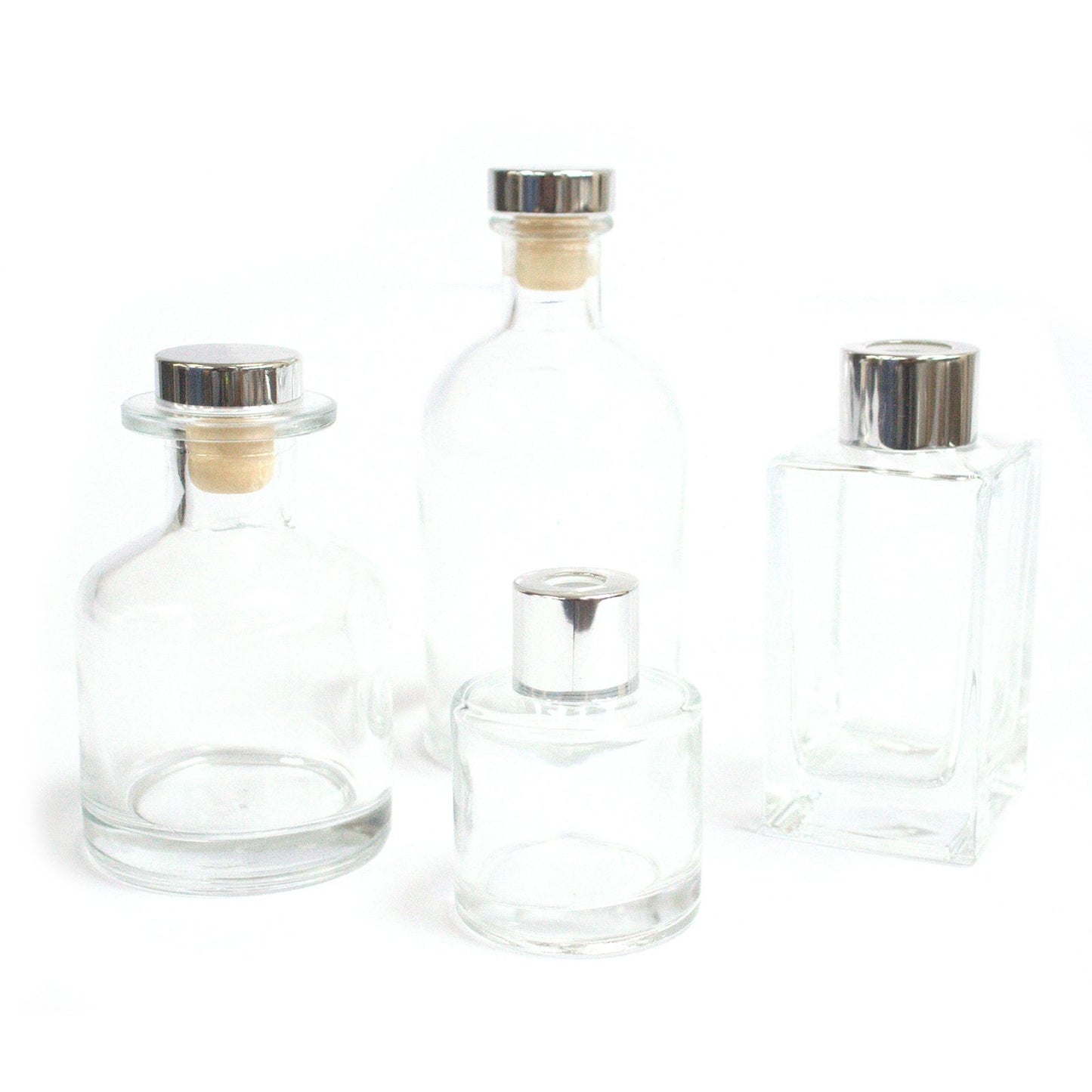 Diffusorflasche 120 ml Set – Elegante Rundflasche mit schwarzem Diffusordeckel