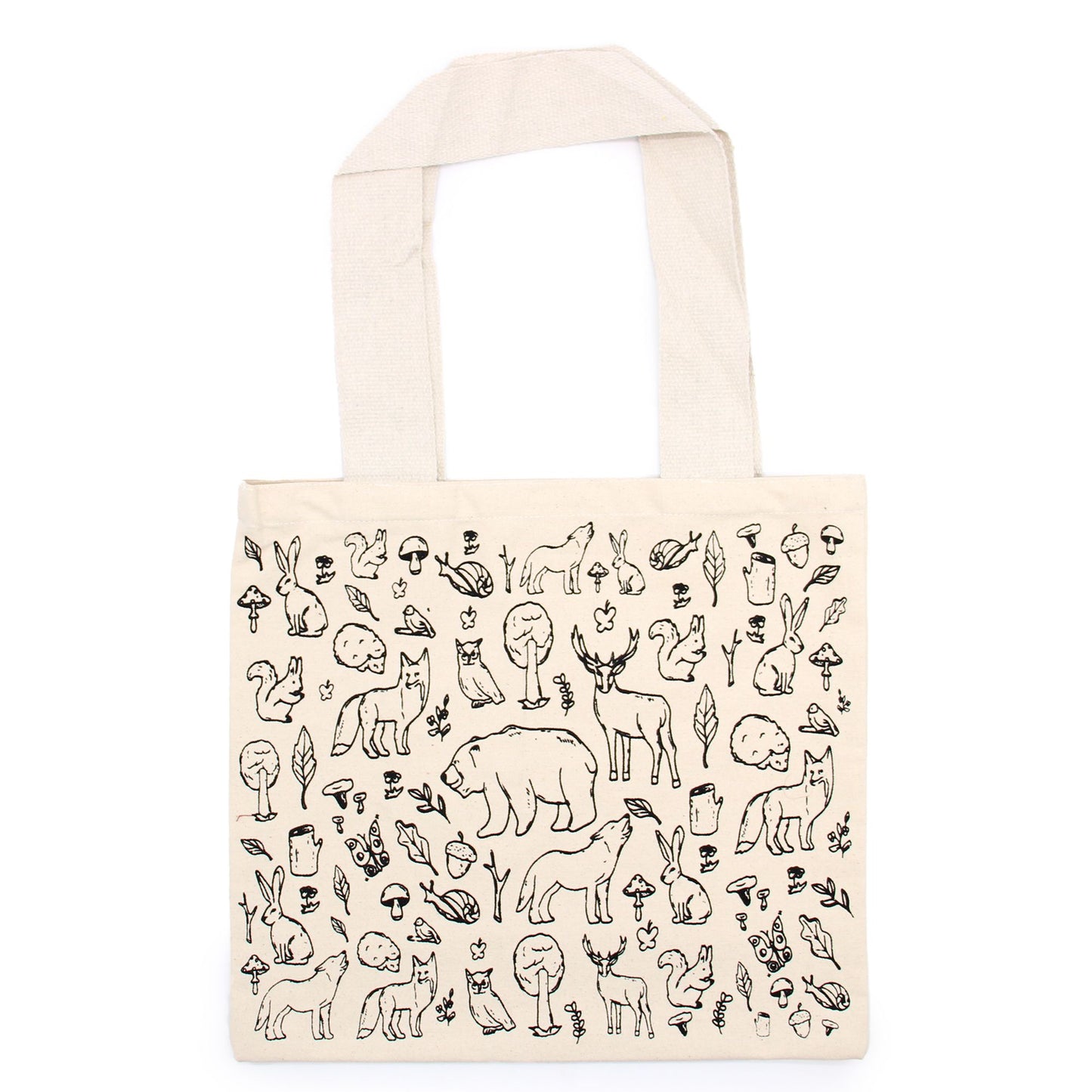 Große Baumwolltasche mit Waldmotiv – 38x42 cm, 10oz – Robust & Stilvoll