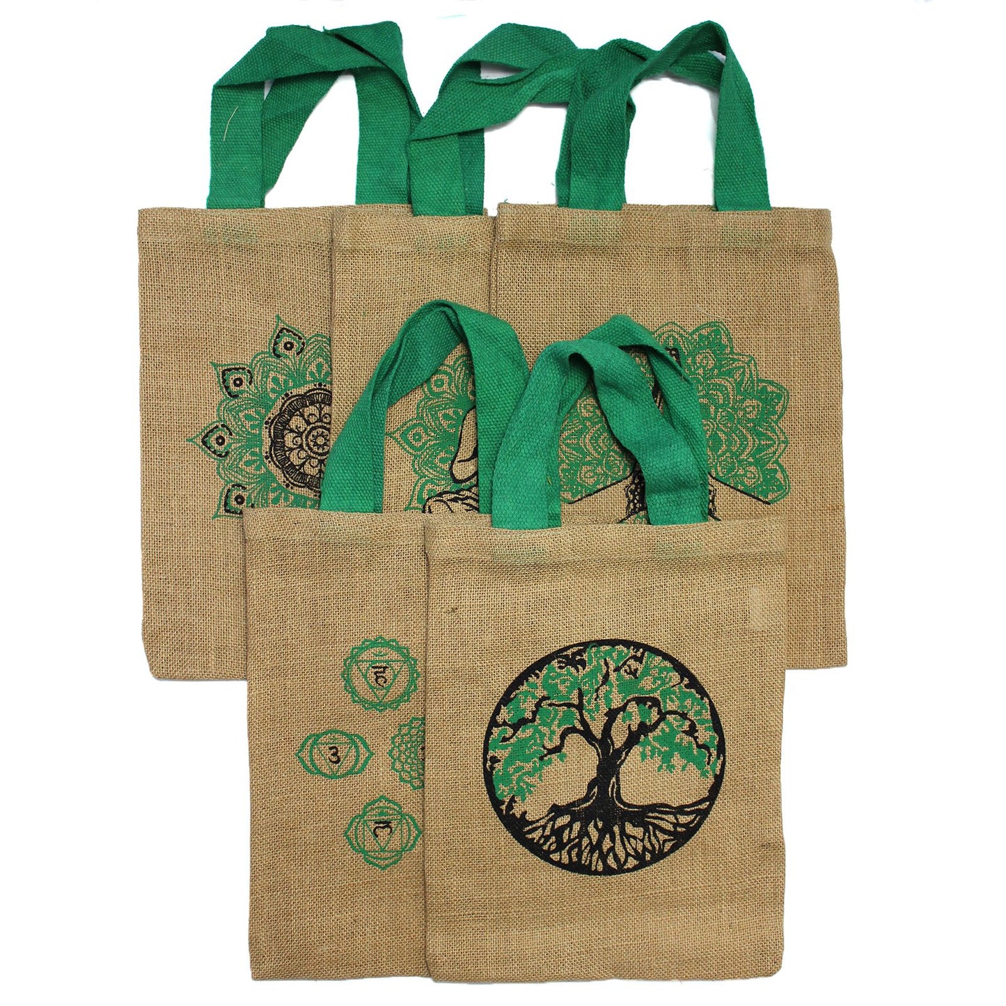 Jute-Tragetasche 'Mystische 7 Chakras' – Nachhaltiger Alltagsbegleiter