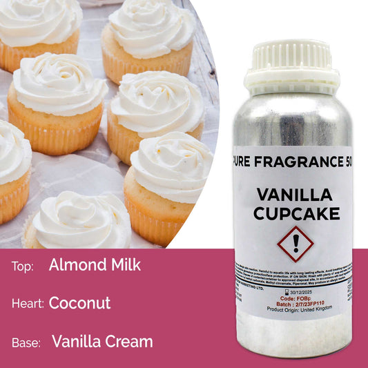 Reines Duftöl Vanille Cupcake – 500ml Flakon für sinnliche Wohlfühlmomente