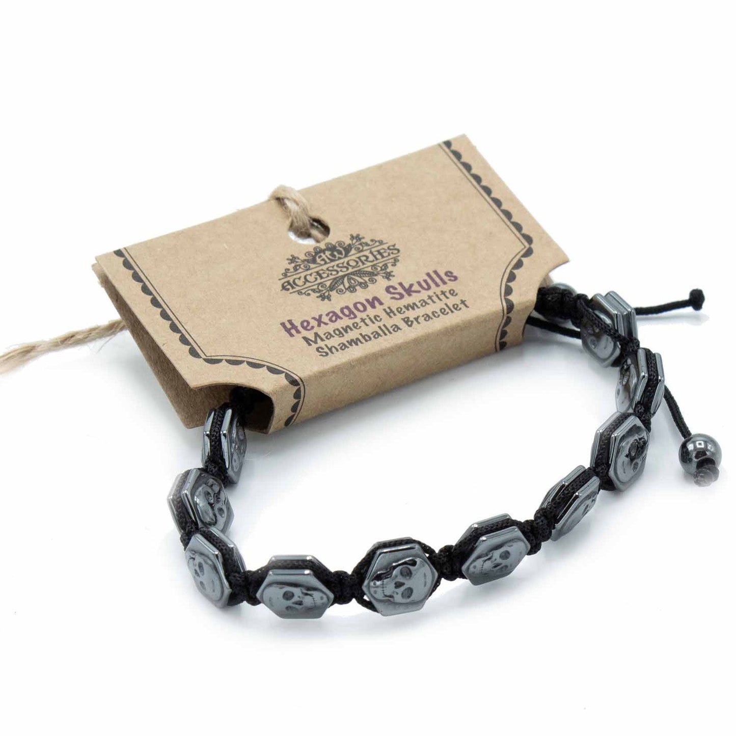 Shamballa Armband mit magnetischen Hämatit-Schädelperlen – Unisex Design