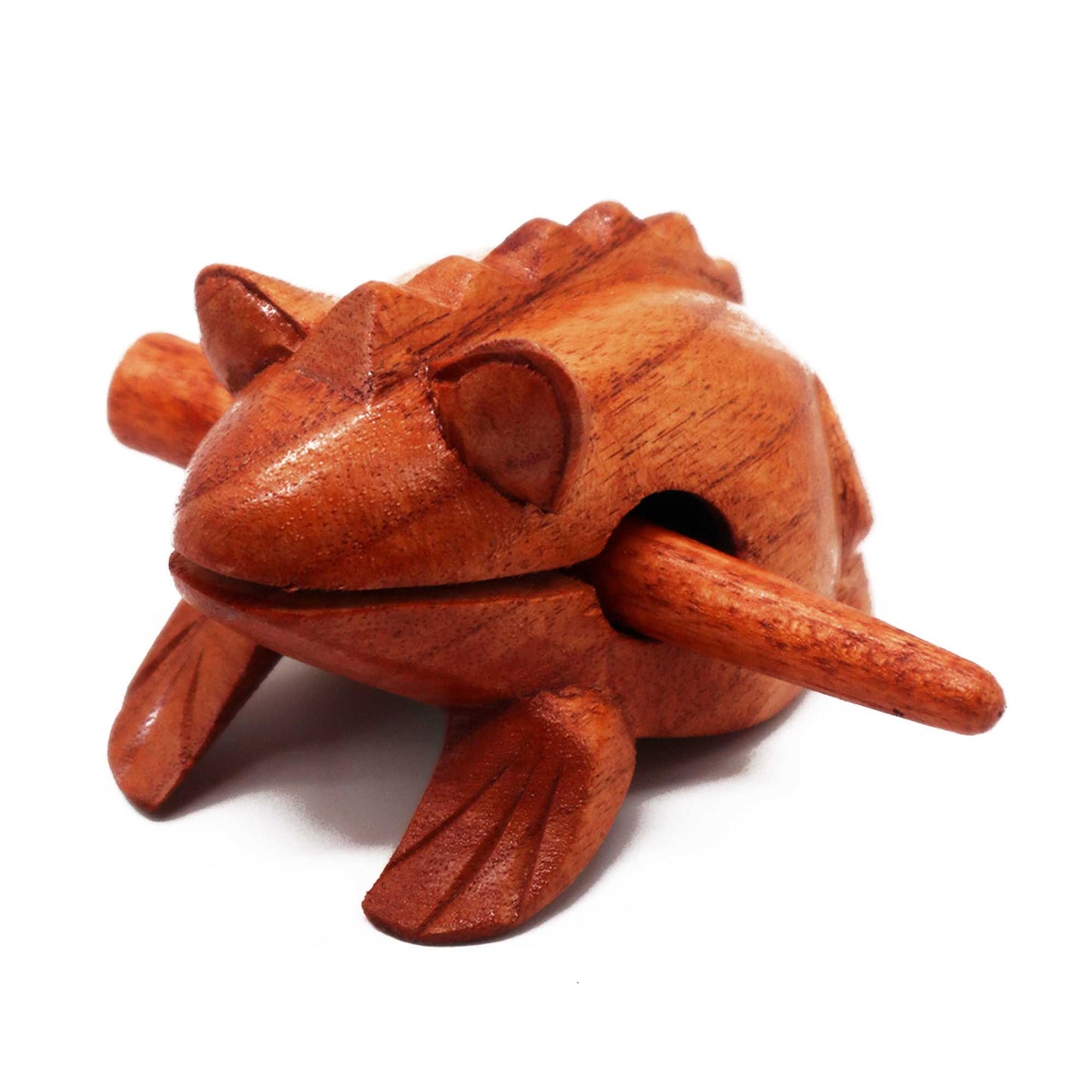 Handgeschnitzter Quakfrosch aus Jempinis-Holz – 6 cm Klangobjekt aus Bali