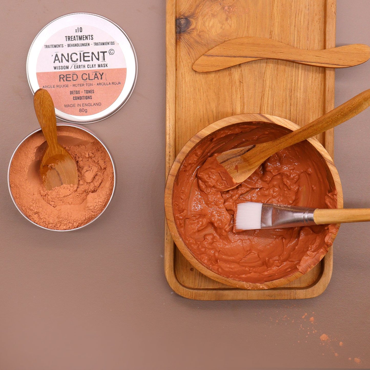 Anwendungs-Set aus Teakholz für Spa-Behandlungen zu Hause