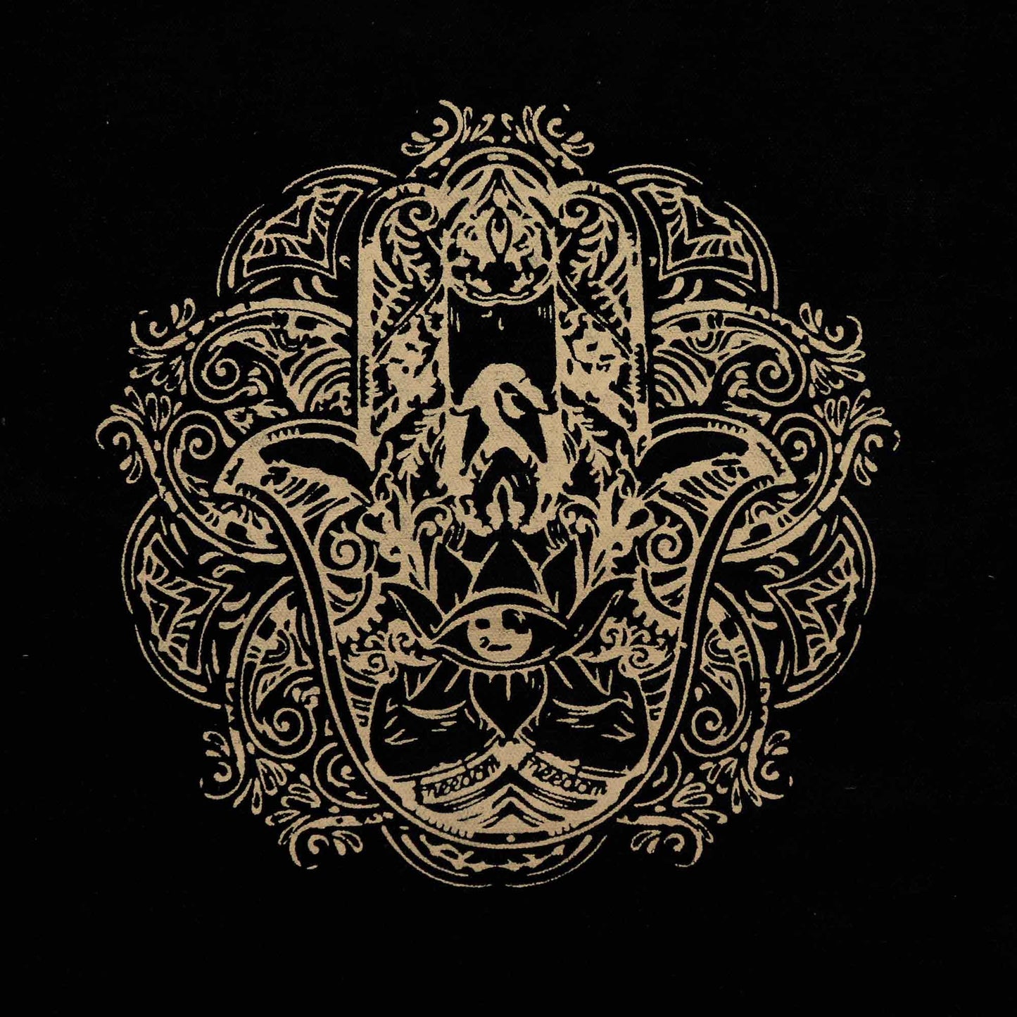 Tote Bag 'Freedom Hamsa' in Schokoladen-Stonewash – Großformatig & handgefertigt