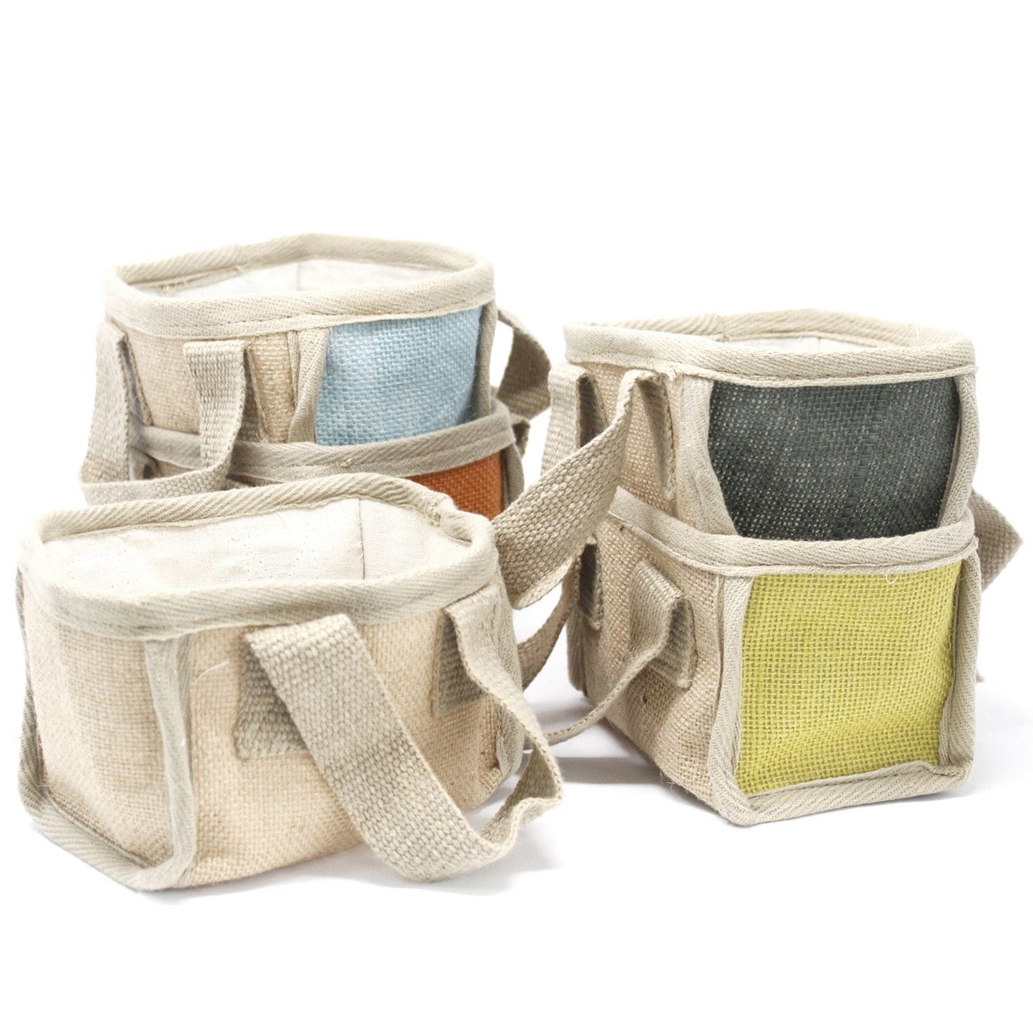 Kompaktkorb aus Jute & Baumwolle in Anthrazit – 16x10x12 cm