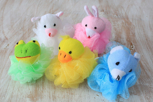 Animal Scrunchies Duschschwamm-Set – 5 Stück im Präsentationsrohr