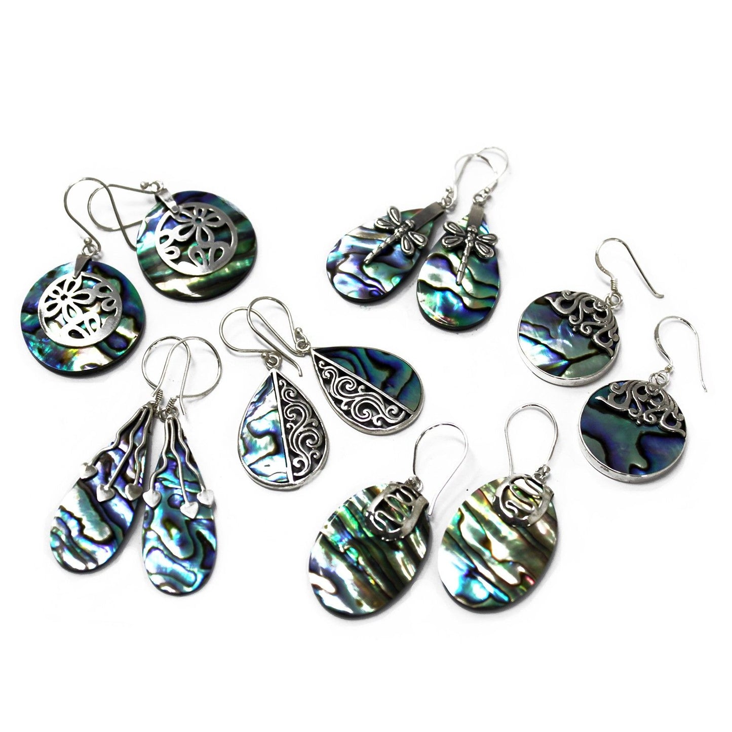 Ohrringe Abalone-Blüten – Handgefertigt aus Sterlingsilber und Perlmutt
