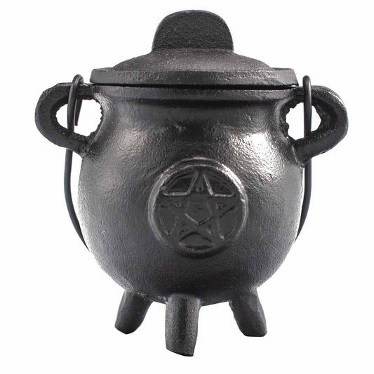 Gusseisen-Kessel mit Pentagramm-Gravur – 6,5 x 13 cm für Rituale