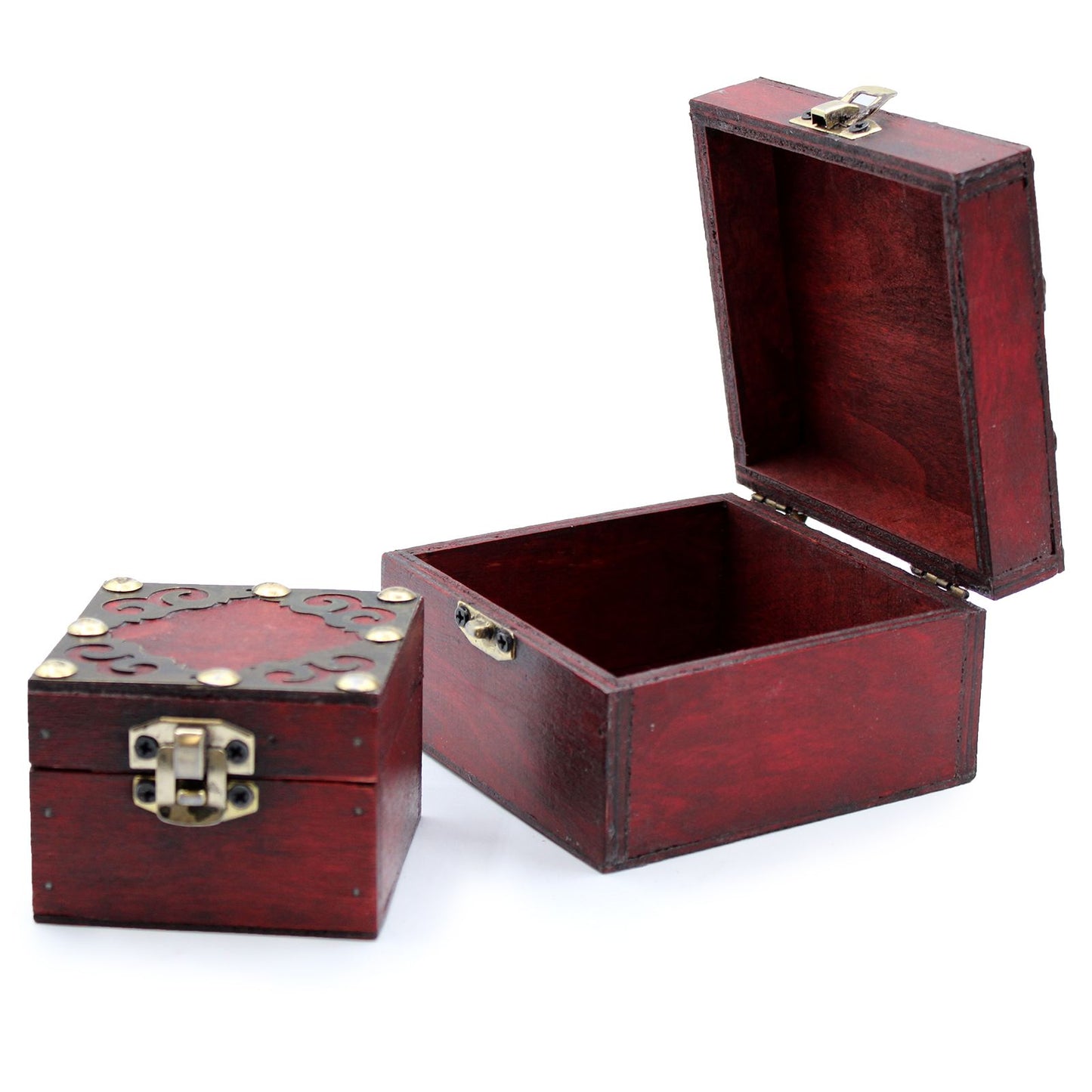 Set mit 2 gotischen Schatullen - Dekorative Aufbewahrungsboxen im Vintage-Look