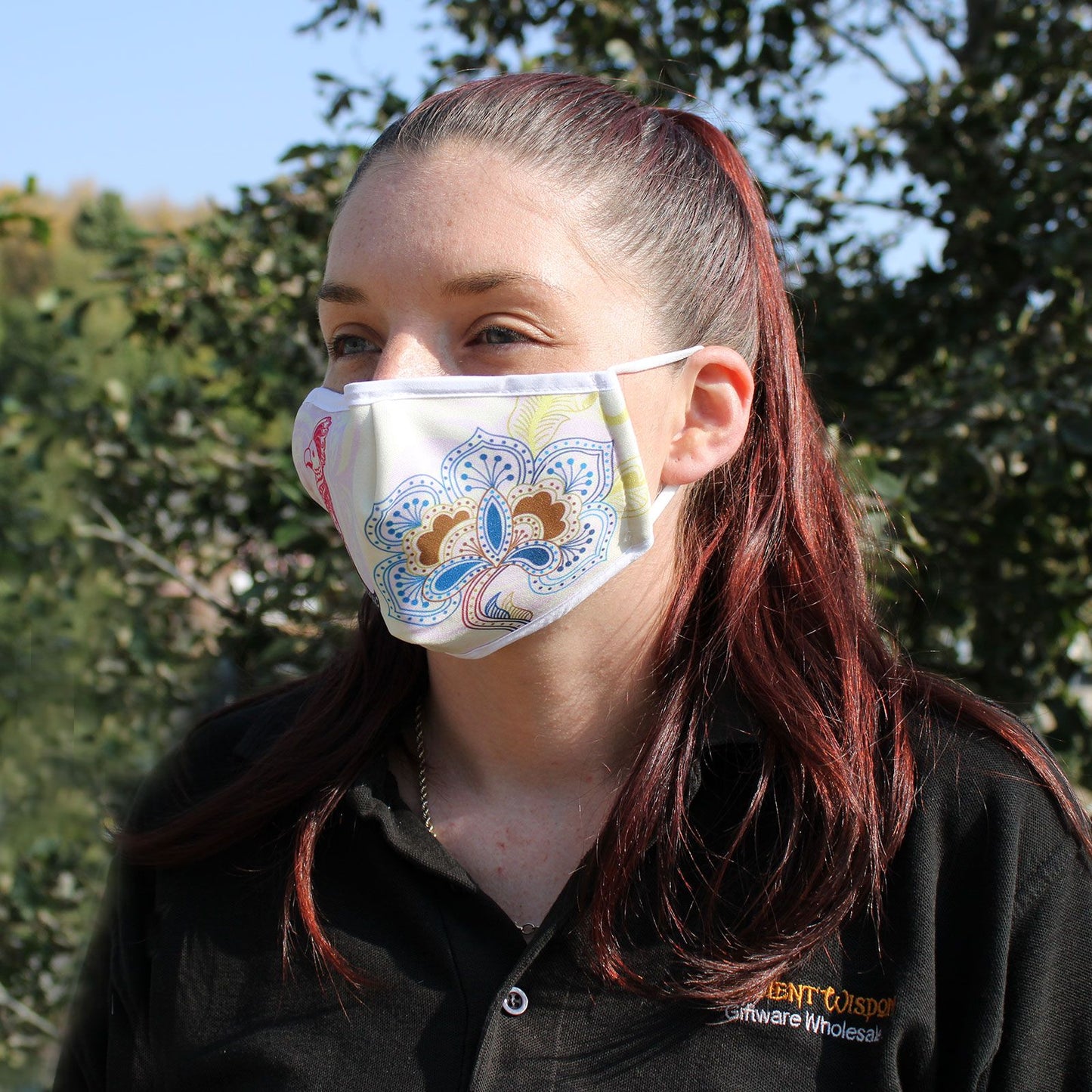 Wiederverwendbare Gesichtsmaske 'Mandala Papagei' für Erwachsene