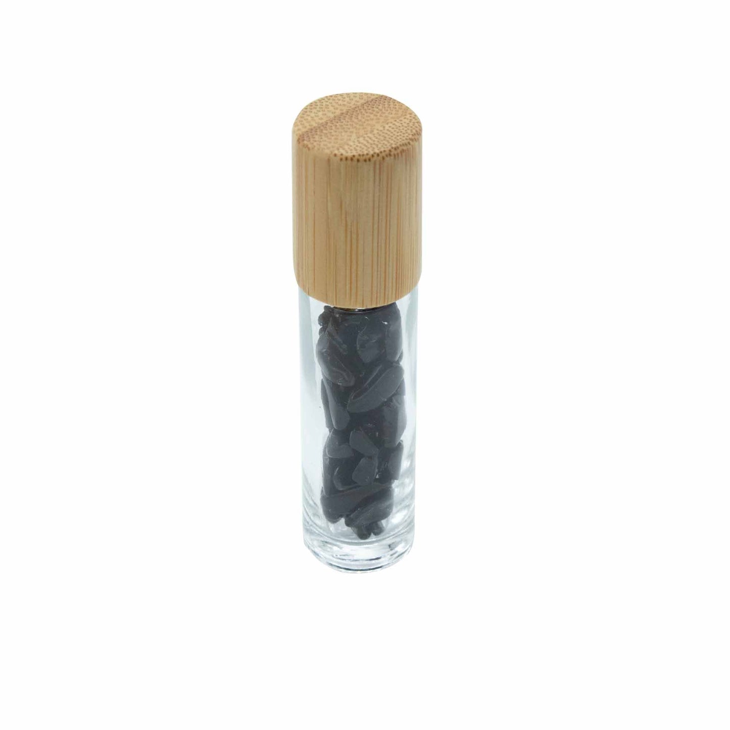 Edelstein-Roller Schwarzer Turmalin mit Holzdeckel – 5ml