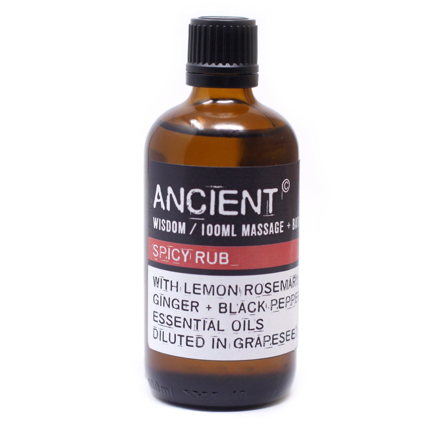 Massageöl Spicy Rub - Belebende Mischung aus Zitrone, Rosmarin, Ingwer & Schwarzem Pfeffer (100 ml)