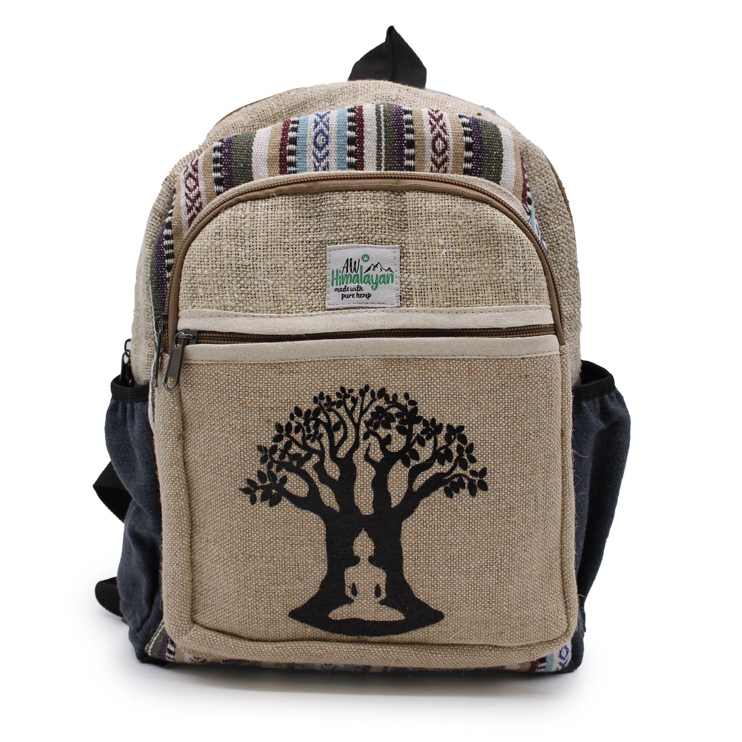 Kleiner Hanfrucksack 'Bodhi Tree' – Handgefertigt in Nepal