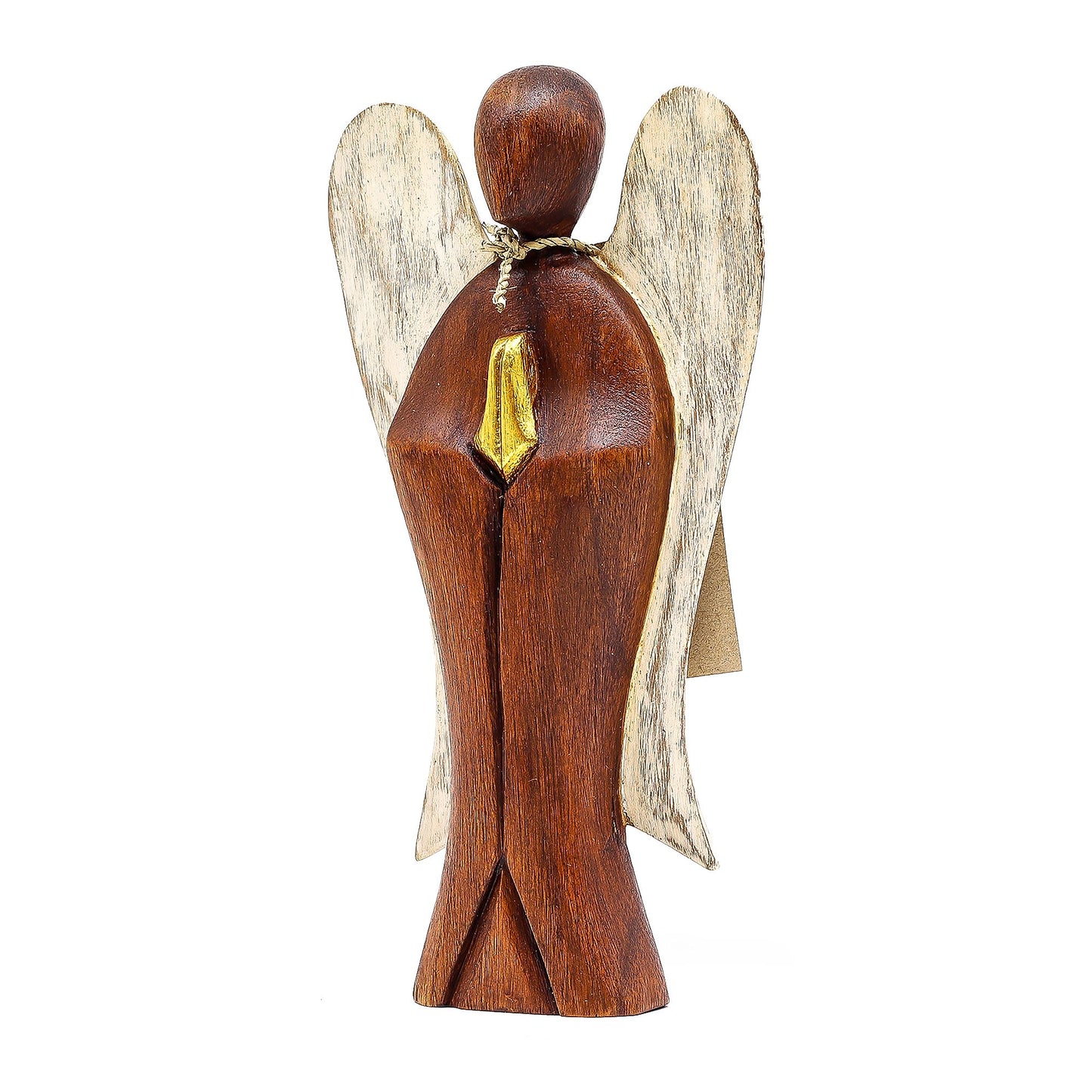 Hati-Hati Engel der Liebe – Handgeschnitzte Holzfigur aus Suarholz, 20 cm