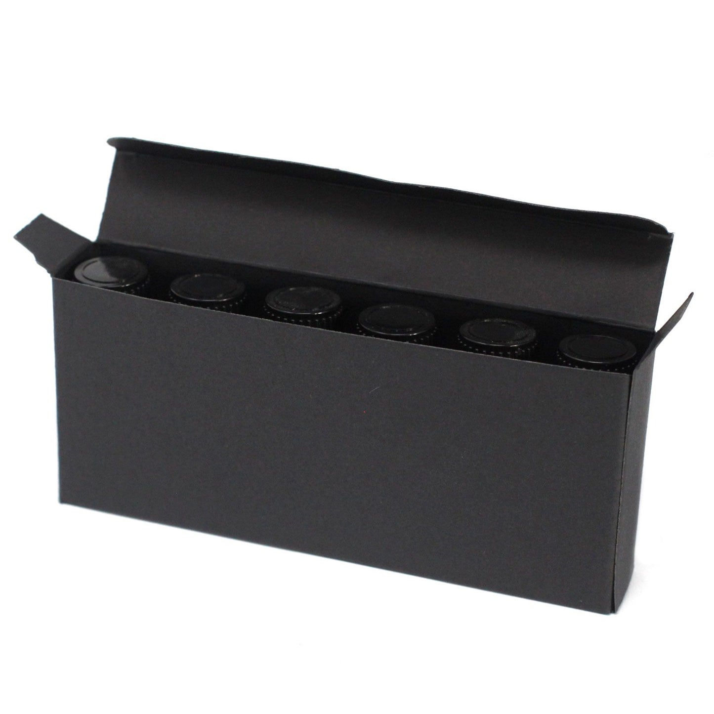 Schwarze Geschenkbox für 6 ätherische Öle (10ml) - Kraftpappe