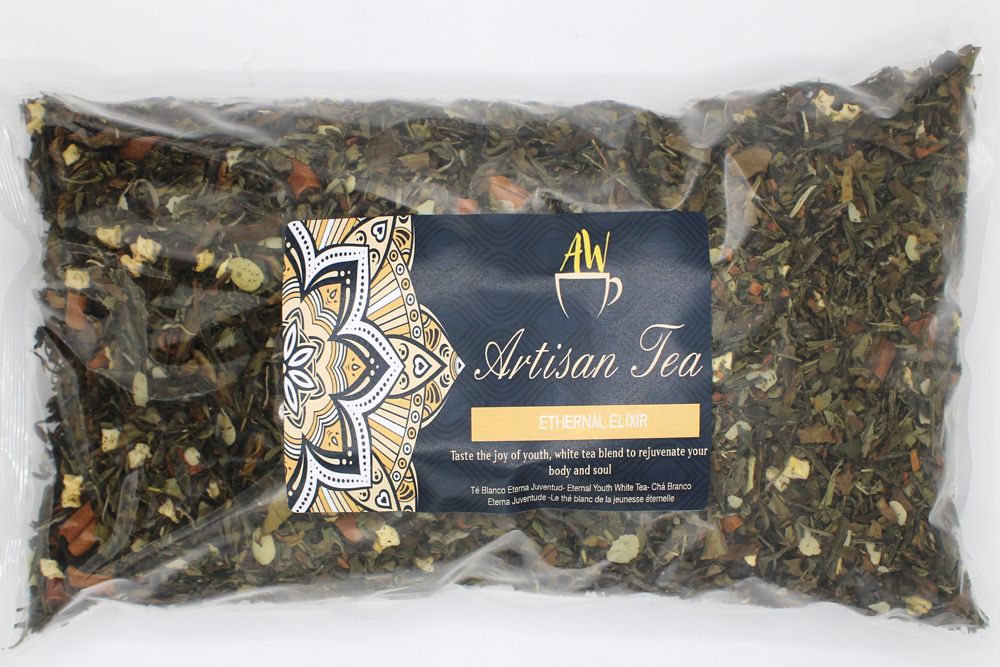 Ewiges Elixier Weißer Tee Mischung – 1kg Vorratsbeutel mit Sencha & Pai Mu Tan