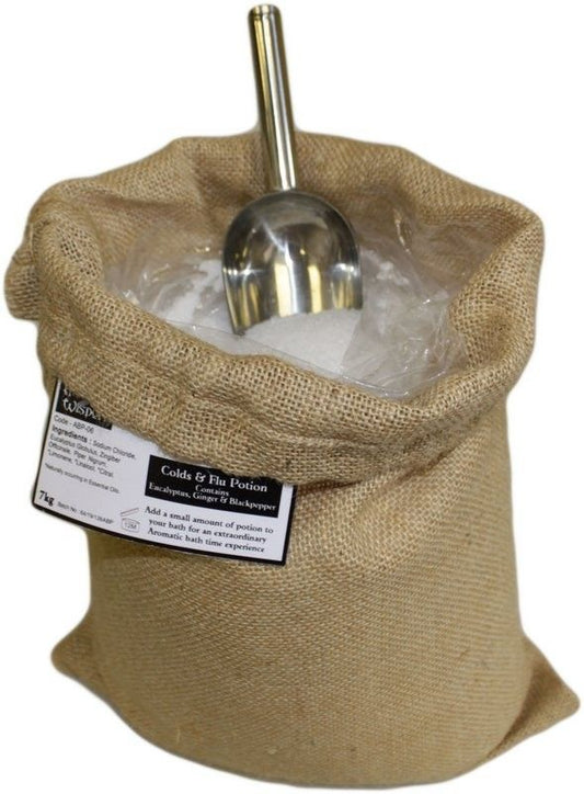 Erkältungs-Zauber Badesalz – 7 kg Aromatherapie im Naturjutesack