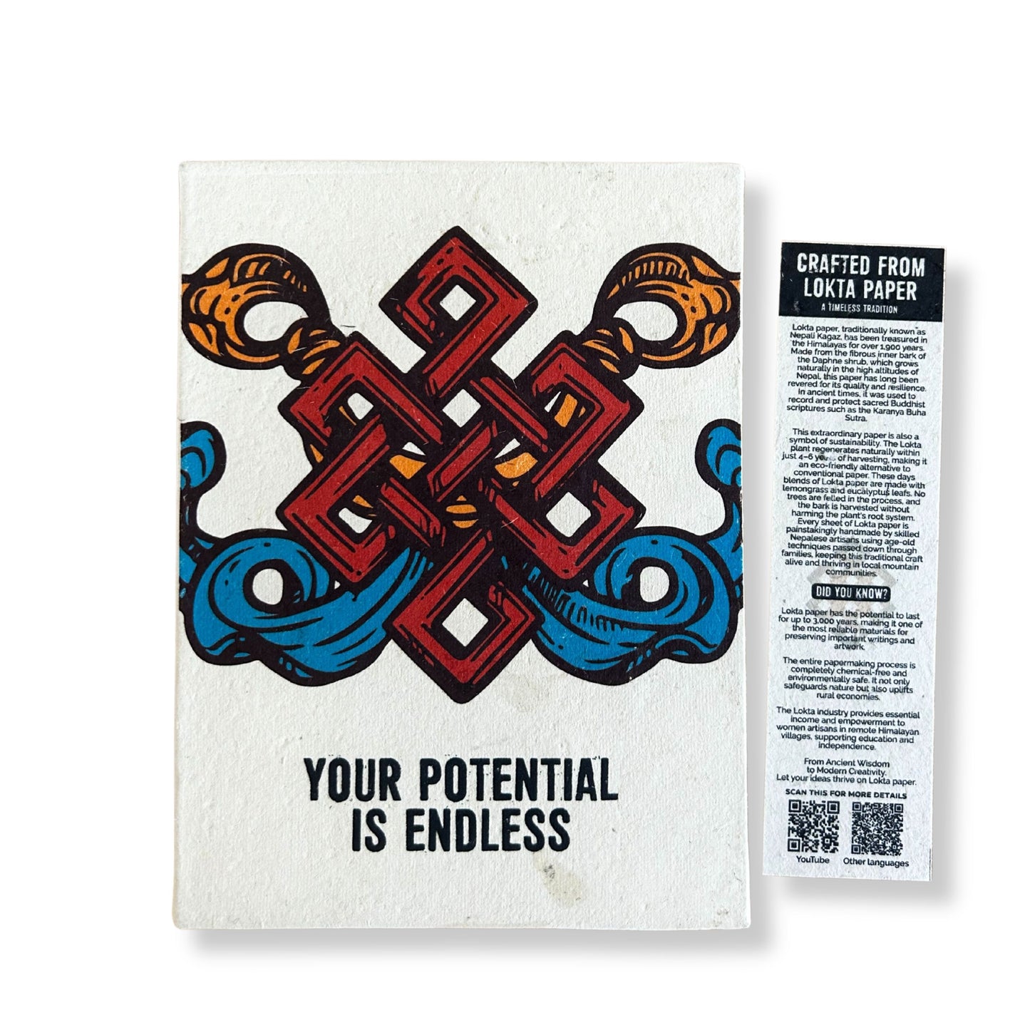 Inspirationsbuch aus Lokta-Papier – 'Your Potential is Endless'