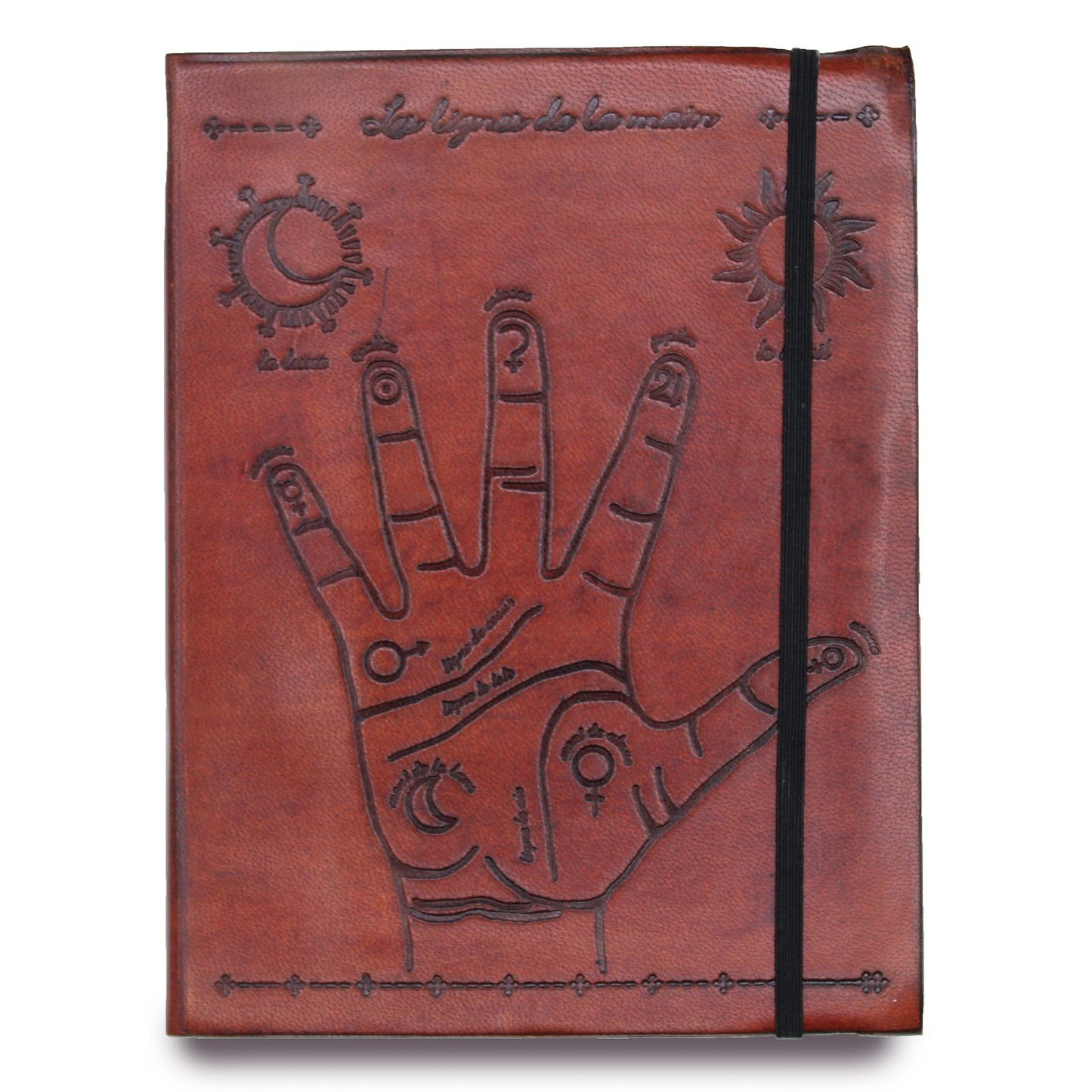 Palmgeheimnis Notizbuch (Mittelformat) – Handgefertigt aus pflanzlichem Leder mit Umhängeband