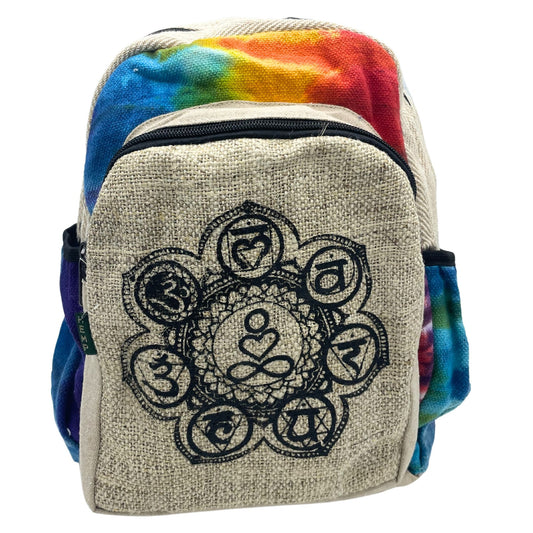 Hanf-Rucksack mit 7-Chakra-Tie-Dye – Handgefertigt in Nepal