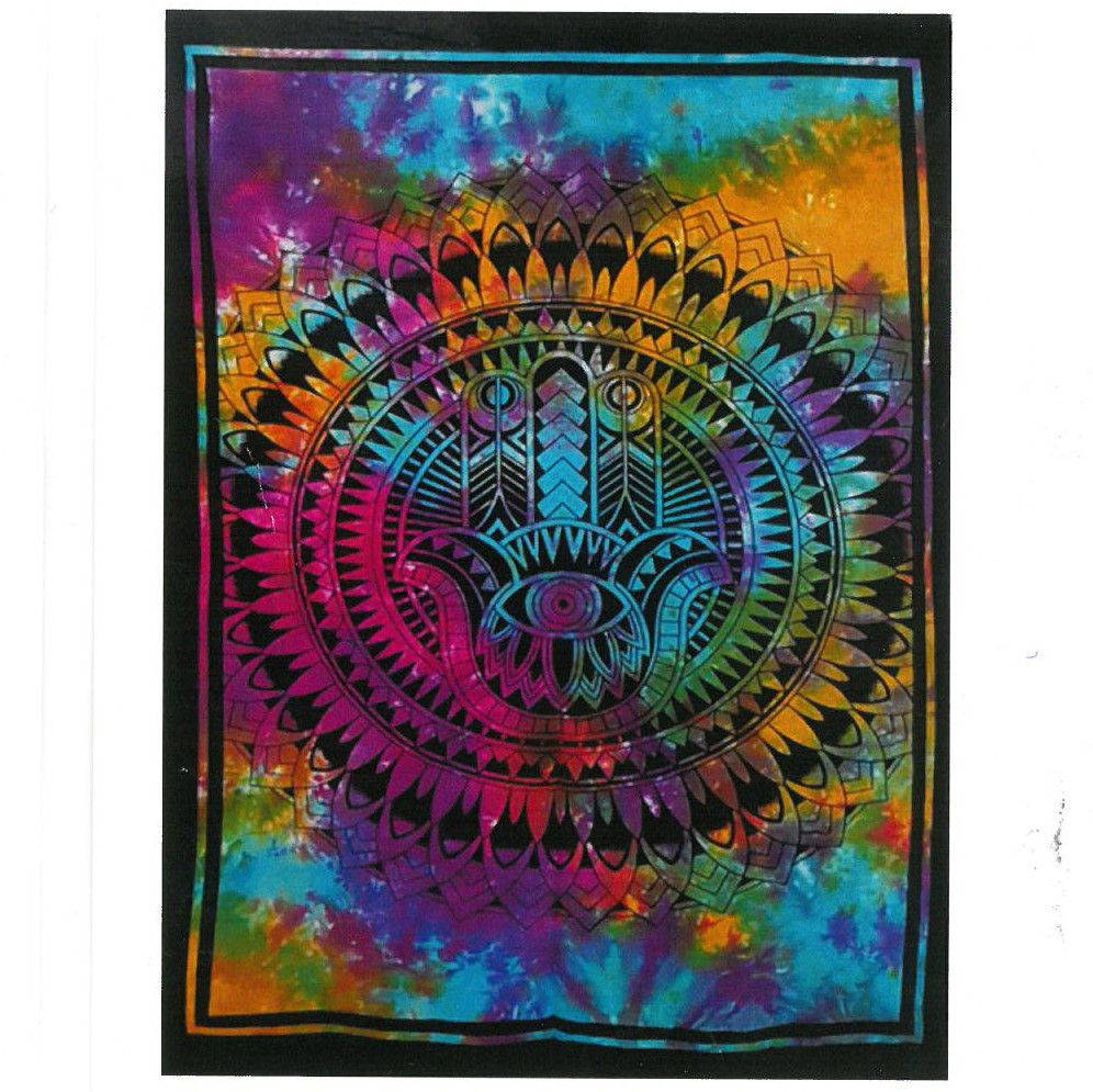 Hamsa-Hand Wandbehang aus Baumwolle – Mystische Wanddekoration