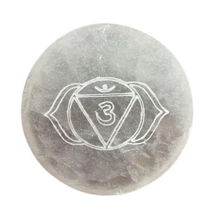 Selenit Chakra-Set: 7 handgeschnitzte Ladeplatten für Energie & Harmonie