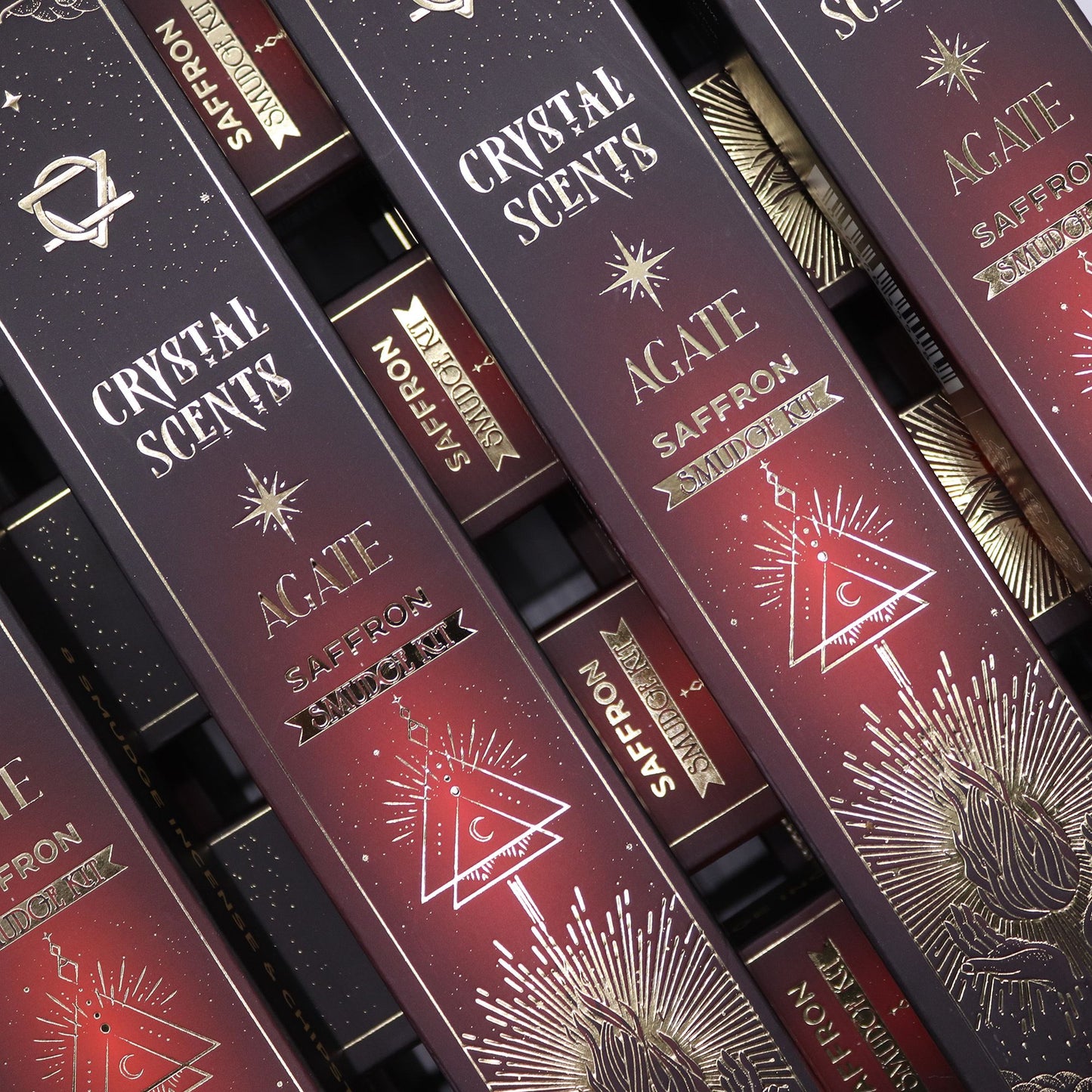 Safran Räucherstäbchen mit rotem Achat – Handgemachte Smudge Incense