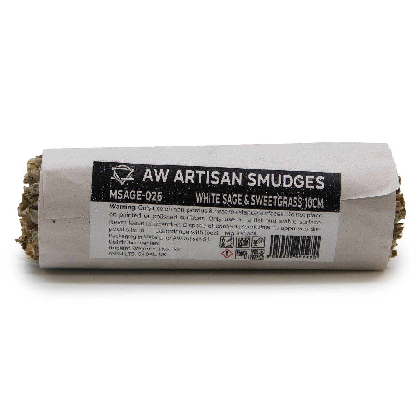 Räucherbündel aus Weißem Salbei & Süßgras – Traditioneller Smudge Stick 10 cm