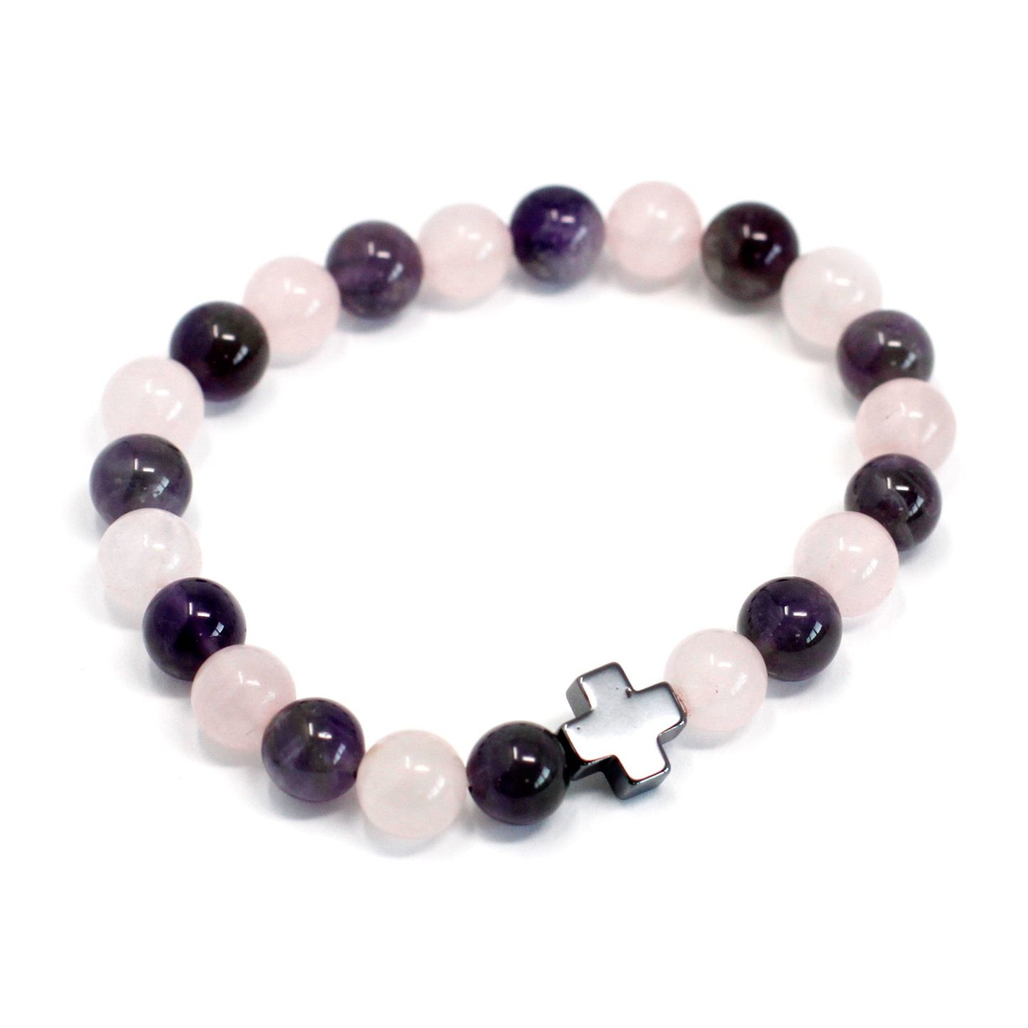 Freundschaftsarmband-Set Amethyst & Rosenquarz – Symbol für Verbundenheit