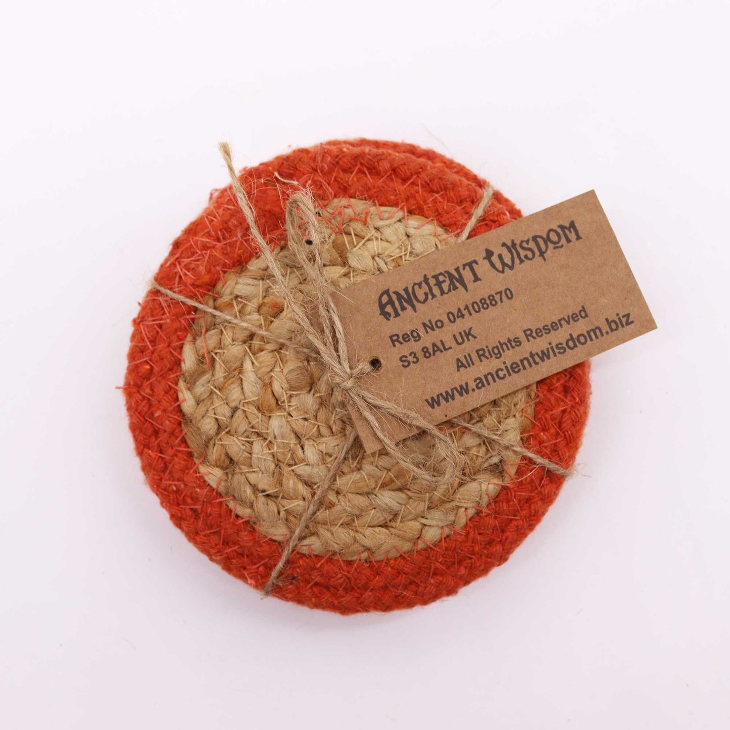 Natürliche Untersetzer-Set aus Jute & Baumwolle, 10 cm, 4er-Set mit Lehmrand