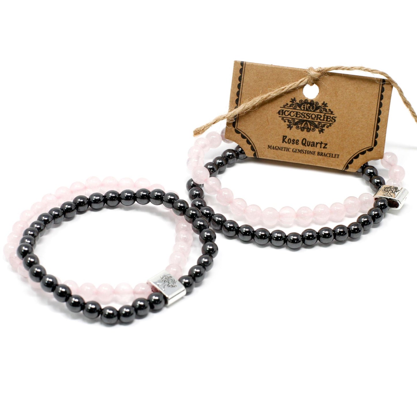 Magnetarmband mit echtem Rosenquarz – Edelstein-Schmuck für Balance & Stil
