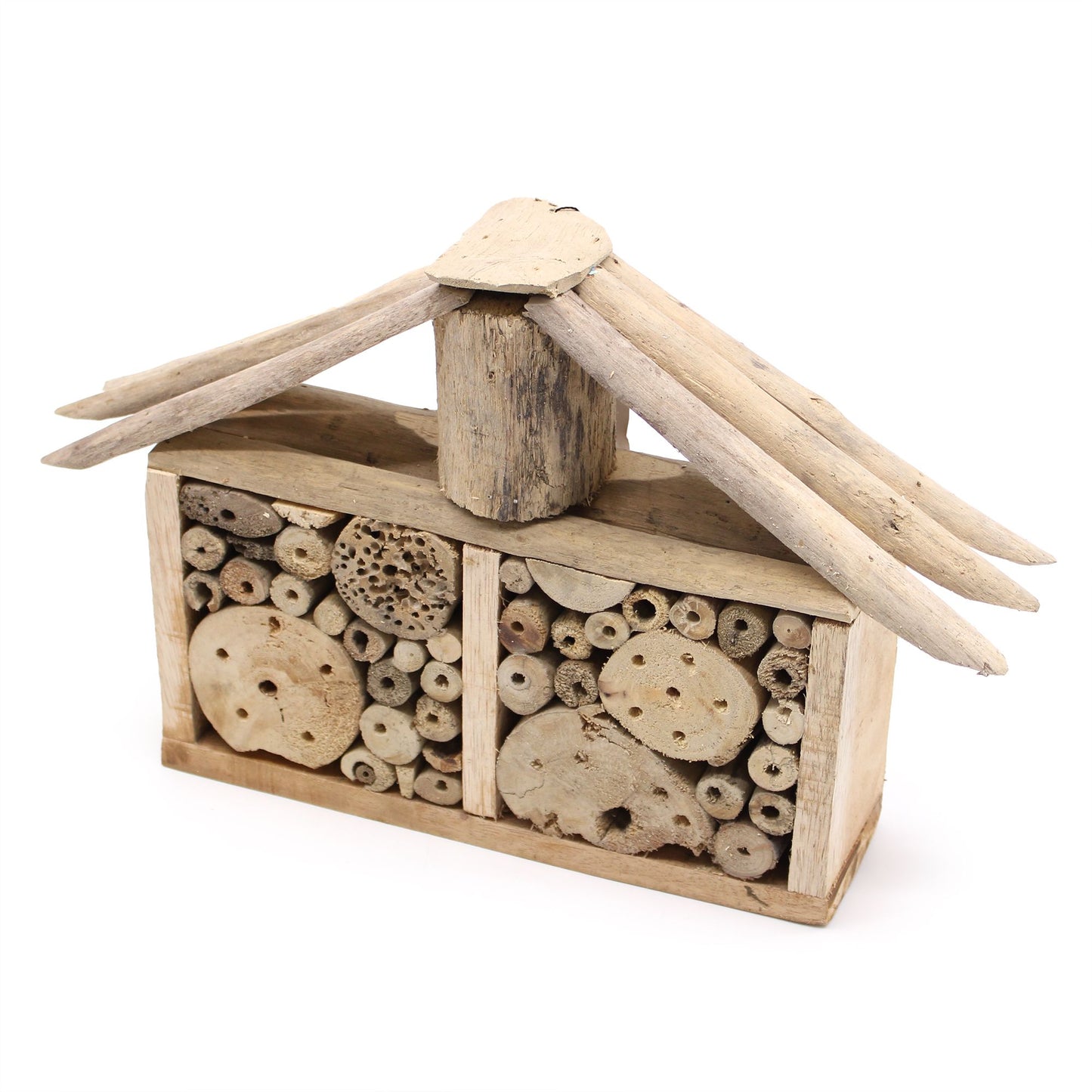 Insektenhotel aus recyceltem Treibholz - Nisthilfe für Wildbienen & Nützlinge