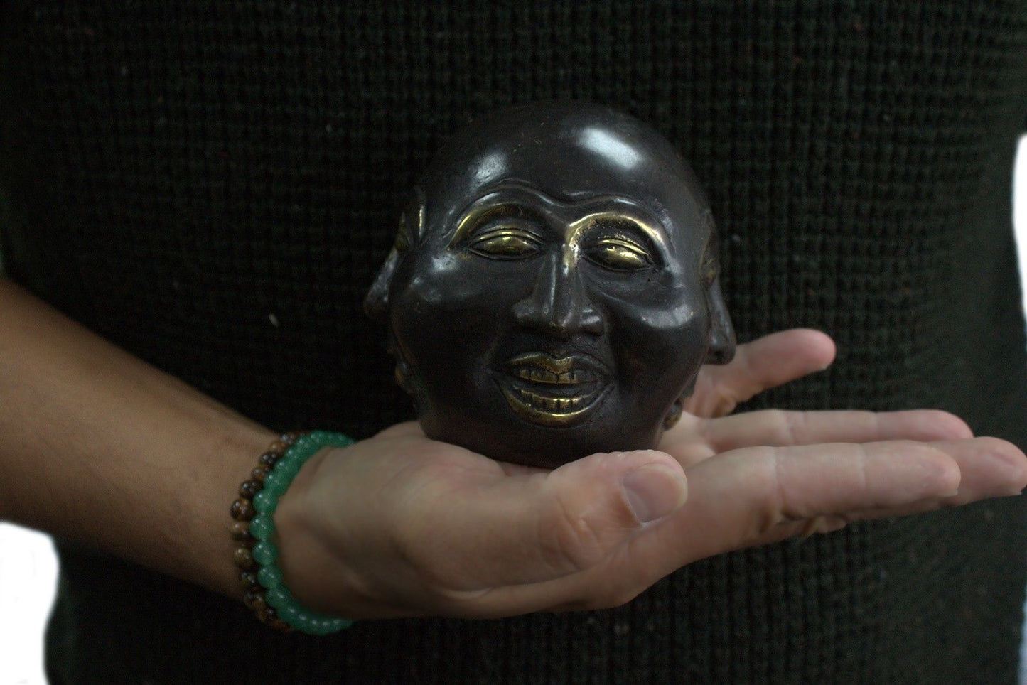 Messing-Buddha mit vier Gesichtern – Handgefertigte Fengshui-Statue, 10 cm