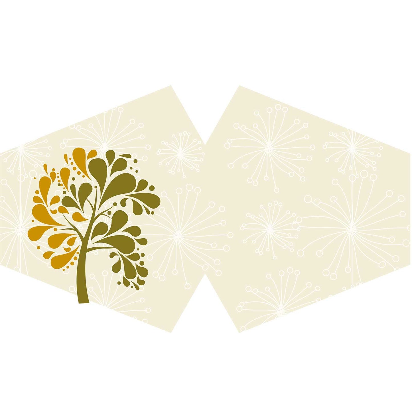 Goldener Baum – Stilvolle Alltagsmaske mit Filtertasche