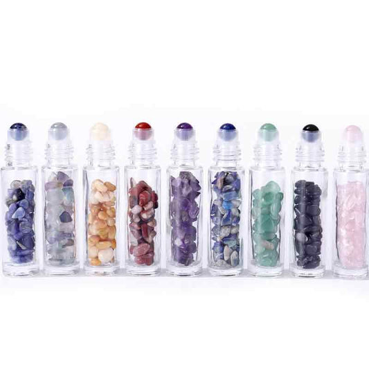 Edelstein-Roll-On aus Rosenquarz mit Silberkappe – 5 ml