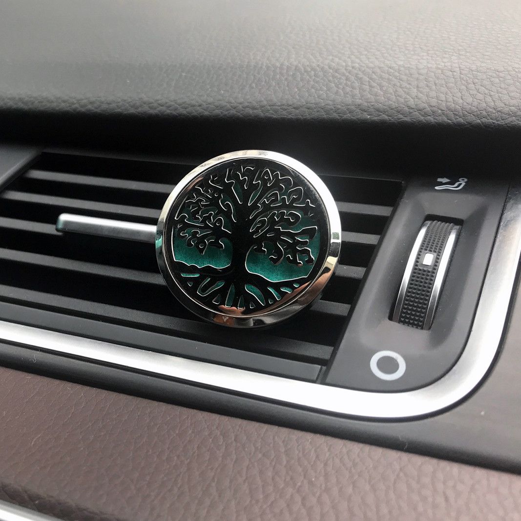 Lotus Buddha Auto-Duftset – 10 wiederverwendbare Filzpads aus Edelstahl