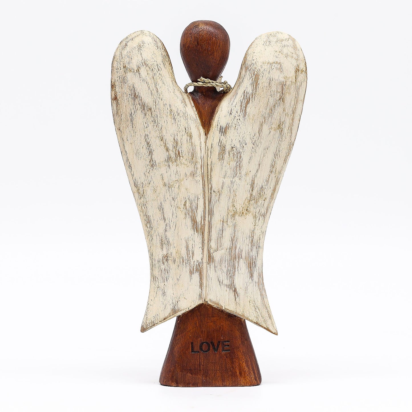 Hati-Hati Engel der Liebe – Handgeschnitzte Holzfigur aus Suarholz, 20 cm