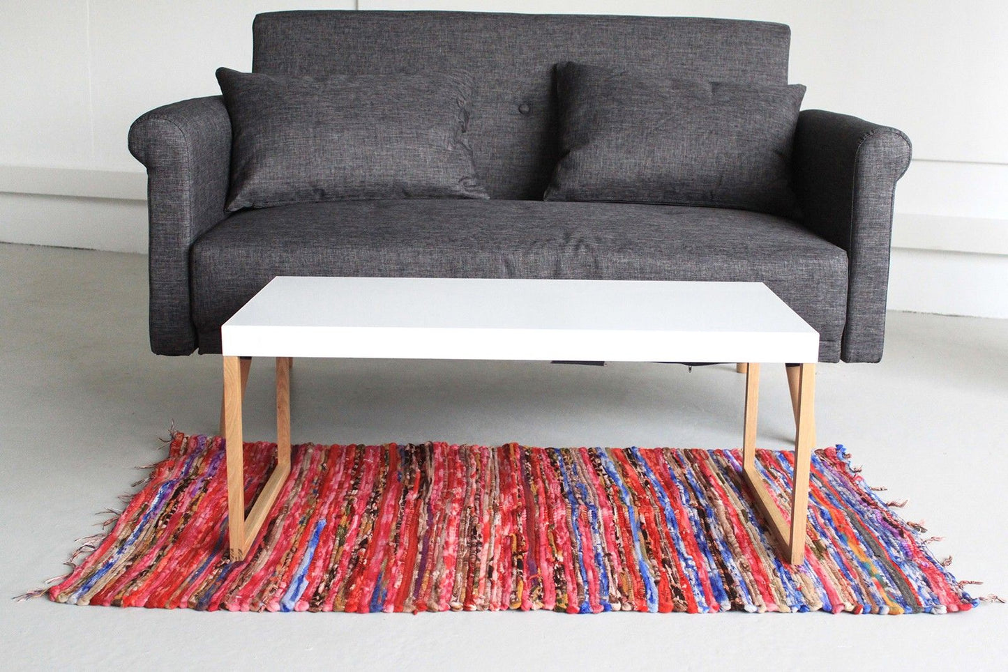 Indischer Samt-Flickenteppich 128x75cm – Handgefertigtes Unikat