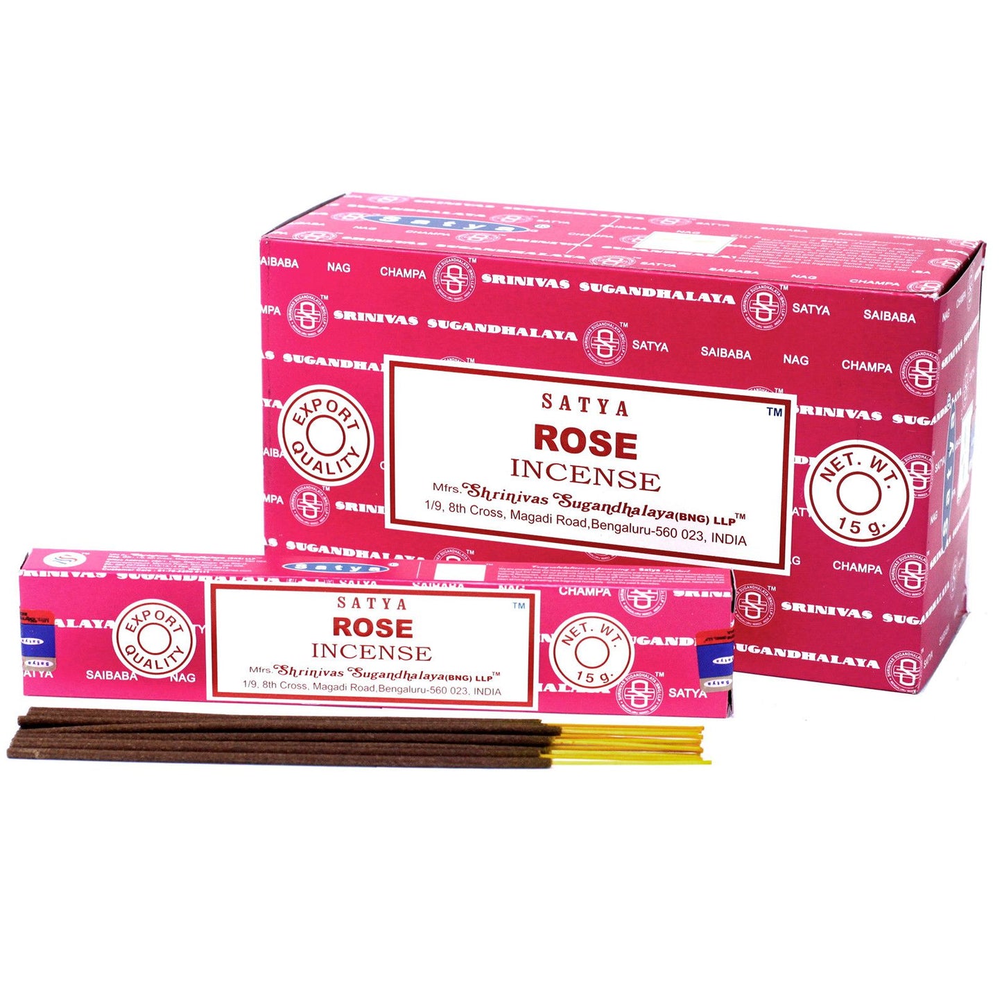 Satya Räucherstäbchen Rose – Sinnlicher Duft für Liebe & Entspannung (ca. 15 Stück)