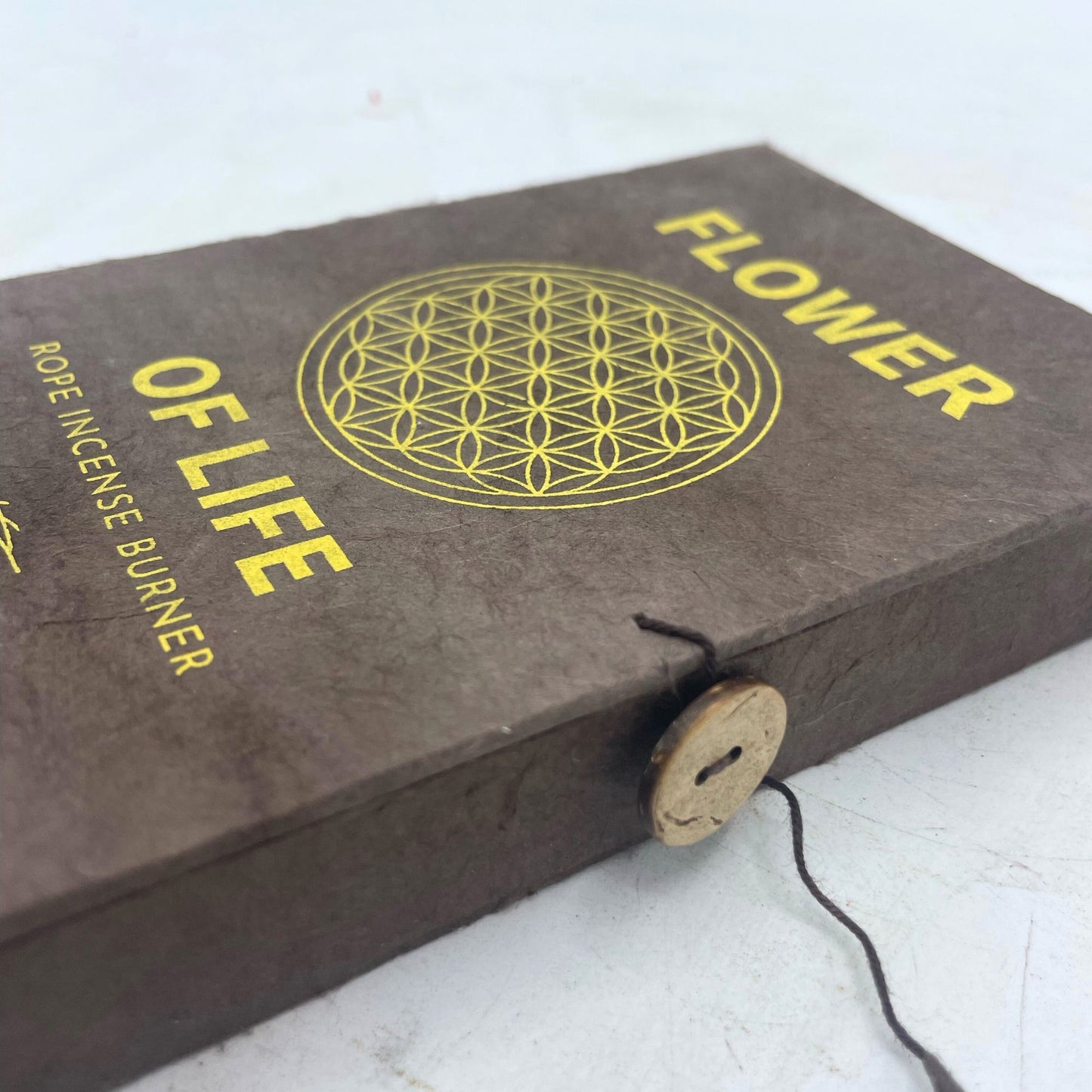 Räucherschnur-Set 'Blume des Lebens' mit Messinghalter – 10 Schnüre in Geschenkbox