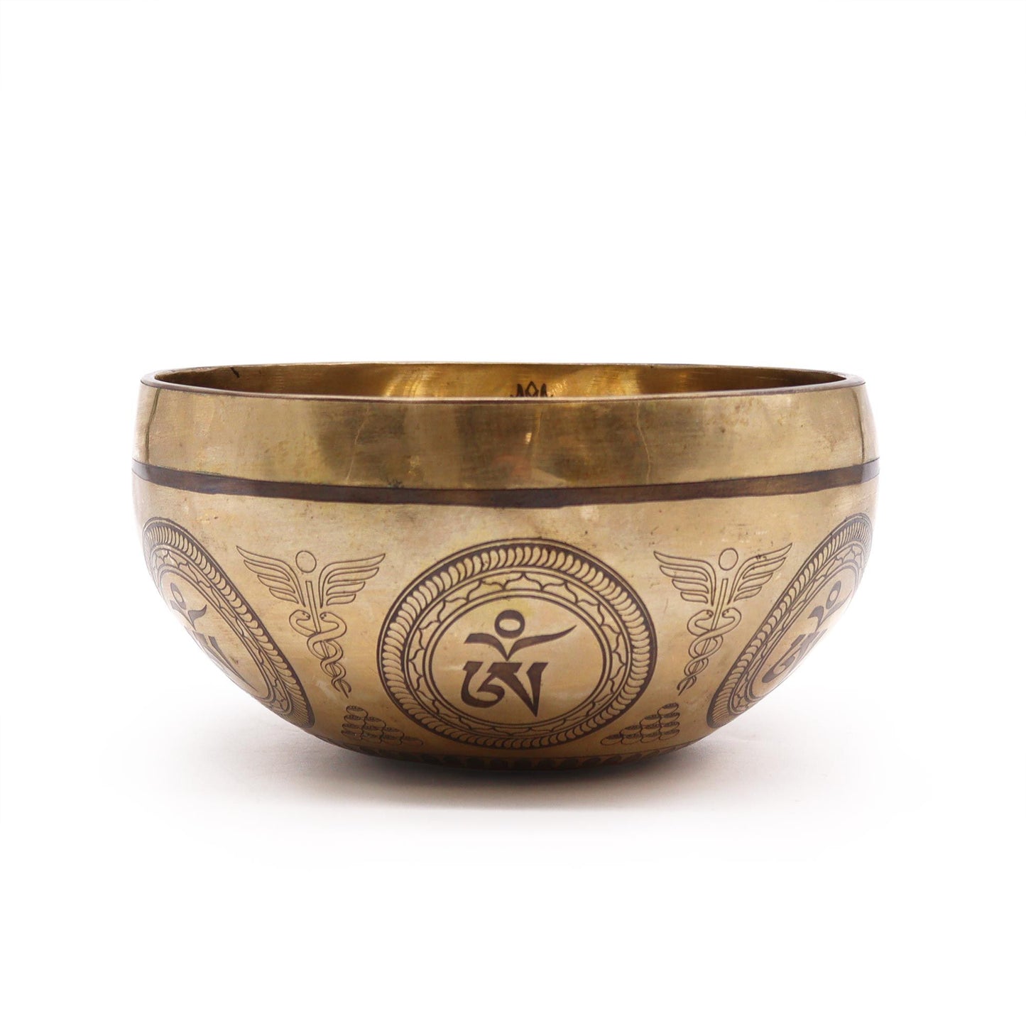 Meditationsschale 'Bodhi-Baum' 16 cm - Handgravur aus Fünfmetall