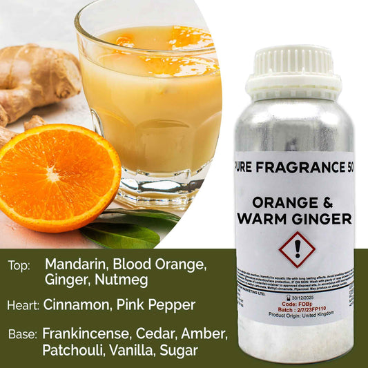 Premium Duftöl Orangen-Ingwer - 500ml Flasche für intensive Raumdüfte