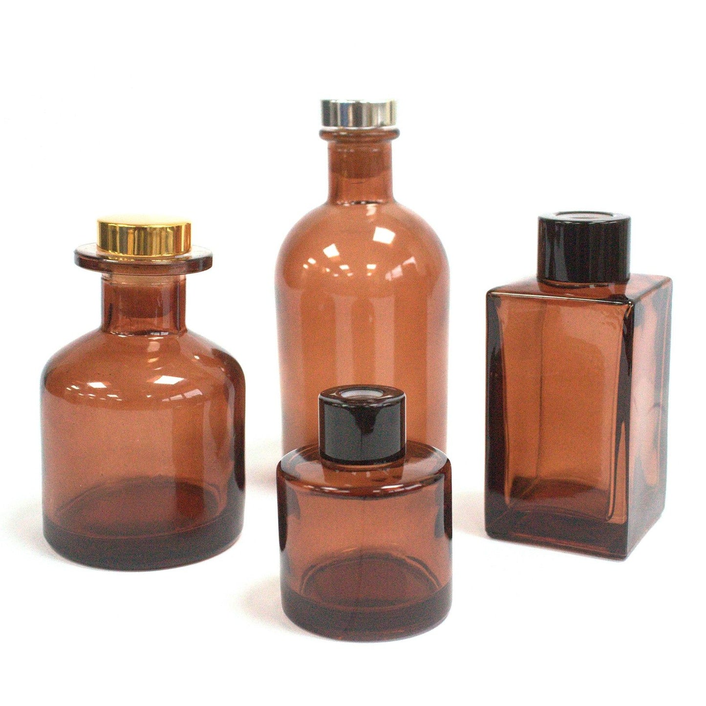 Diffusorflasche Amberglow im Quadrat-Design (100ml) mit Schilfrohren