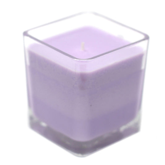 Designer-Kerze aus Sojawachs - Lavendel & Basilikum im Recyclingglas