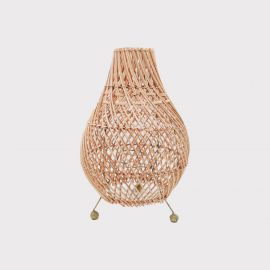 Tischlampe aus Natur-Rattan – Einzigartiges Boho-Dekor