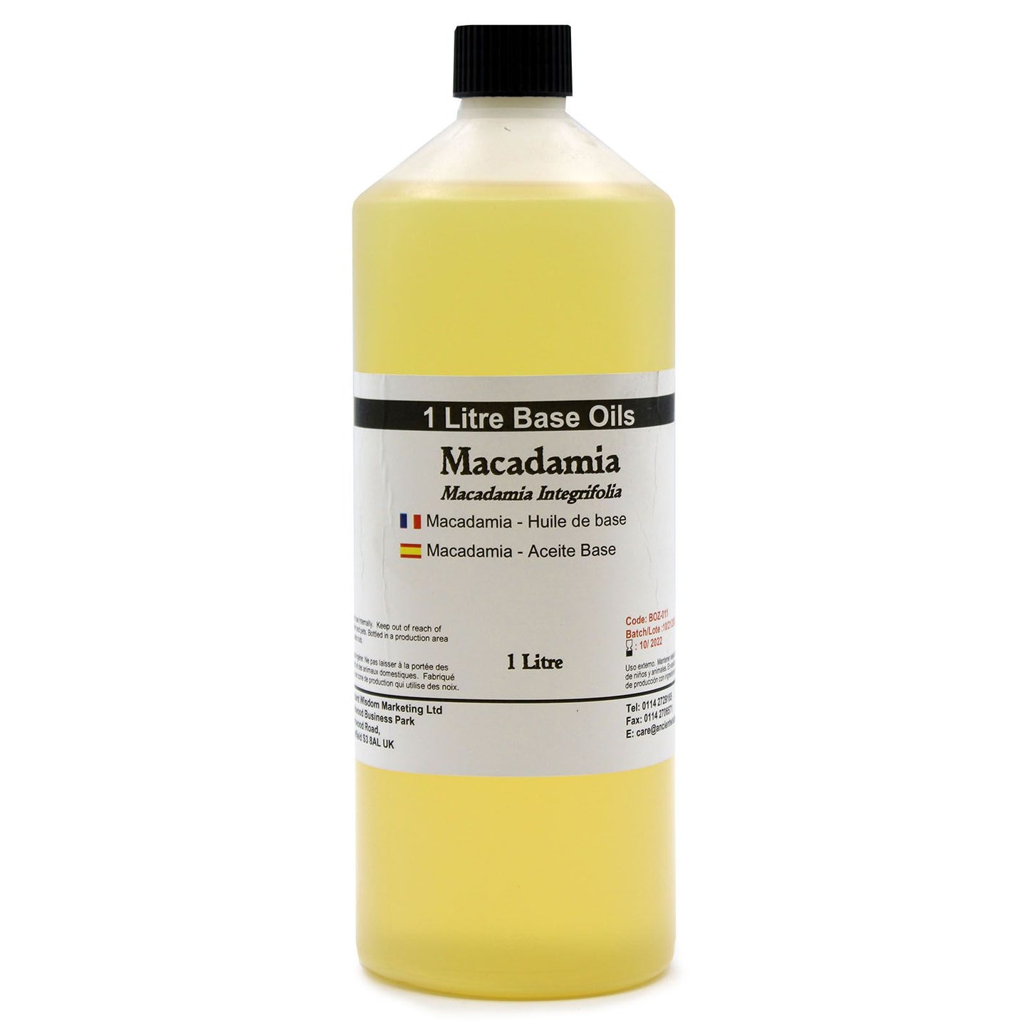 Naturreines Macadamia-Öl – 1 Liter Premium-Basisöl für Hautpflege & Küche