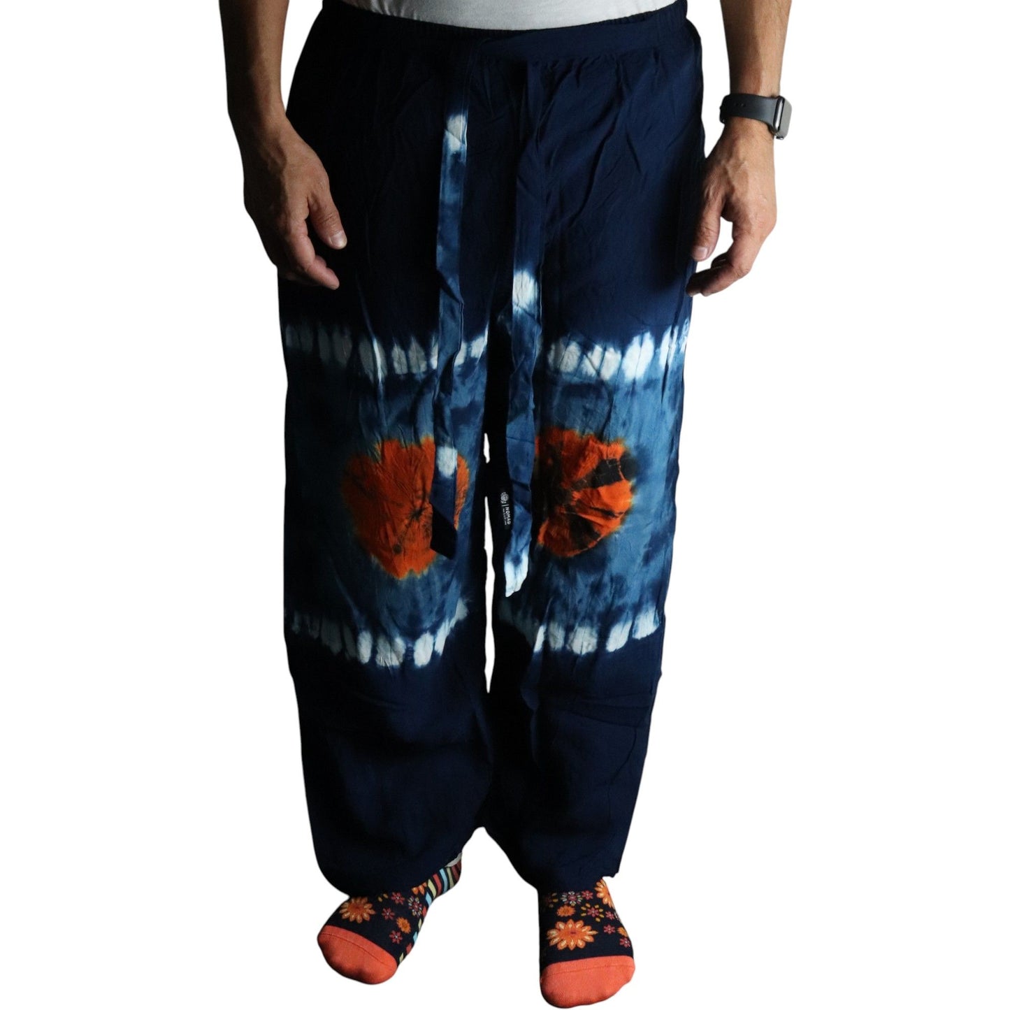 Loungehose im japanischen Stil - Entspannung in Teal & Orange